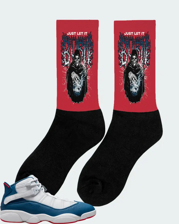 Jordan 6 Rings Sneaker Matching Red Socks (Just Let It Burn) - View 3