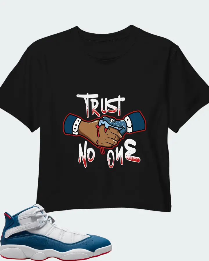 Jordan 6 Rings Sneaker Matching Black Crop Top - Trust No One