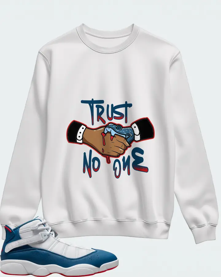 Jordan 6 Rings Sneaker Matching White Sweatshirt - Trust No One