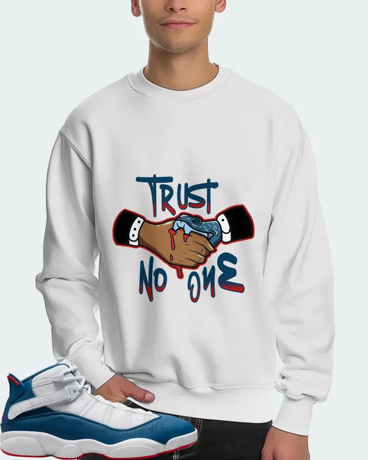 Jordan 6 Rings Sneaker Matching White Sweatshirt (Trust No One) - View 4