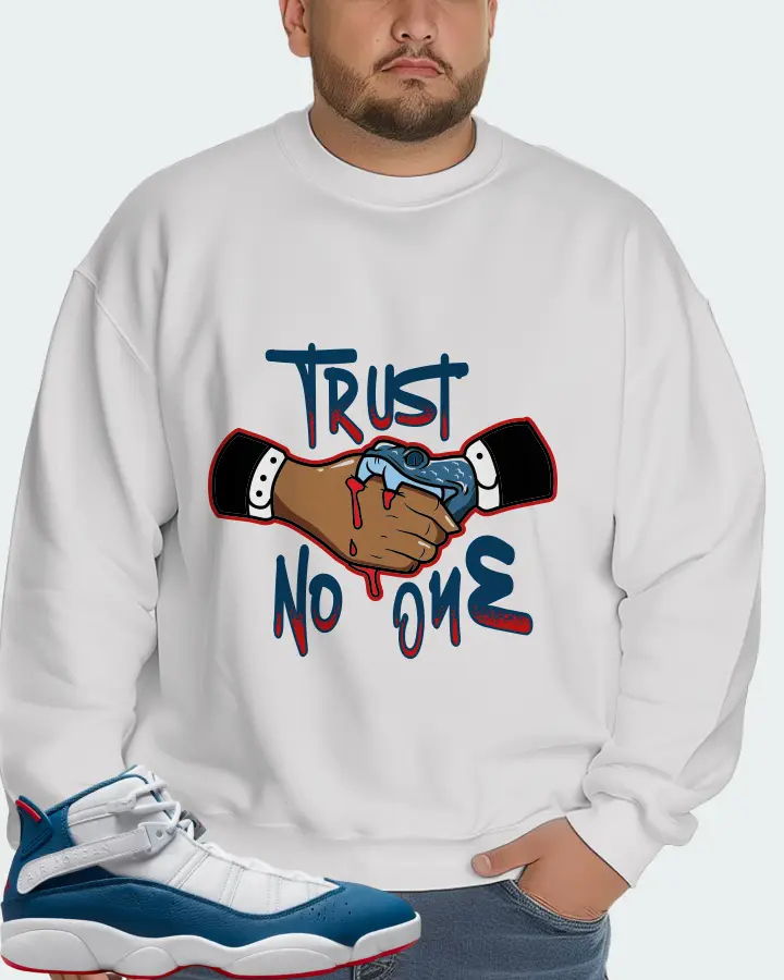 Jordan 6 Rings Sneaker Matching White Sweatshirt (Trust No One) - View 6