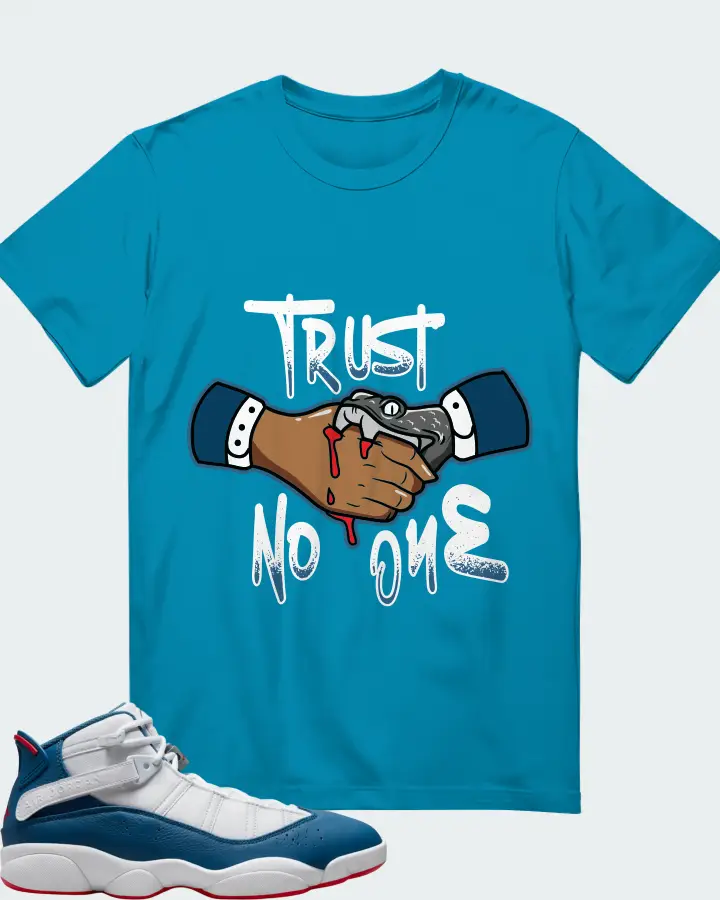 Jordan 6 Rings Sneaker Matching Aqua T-Shirt - Trust No One