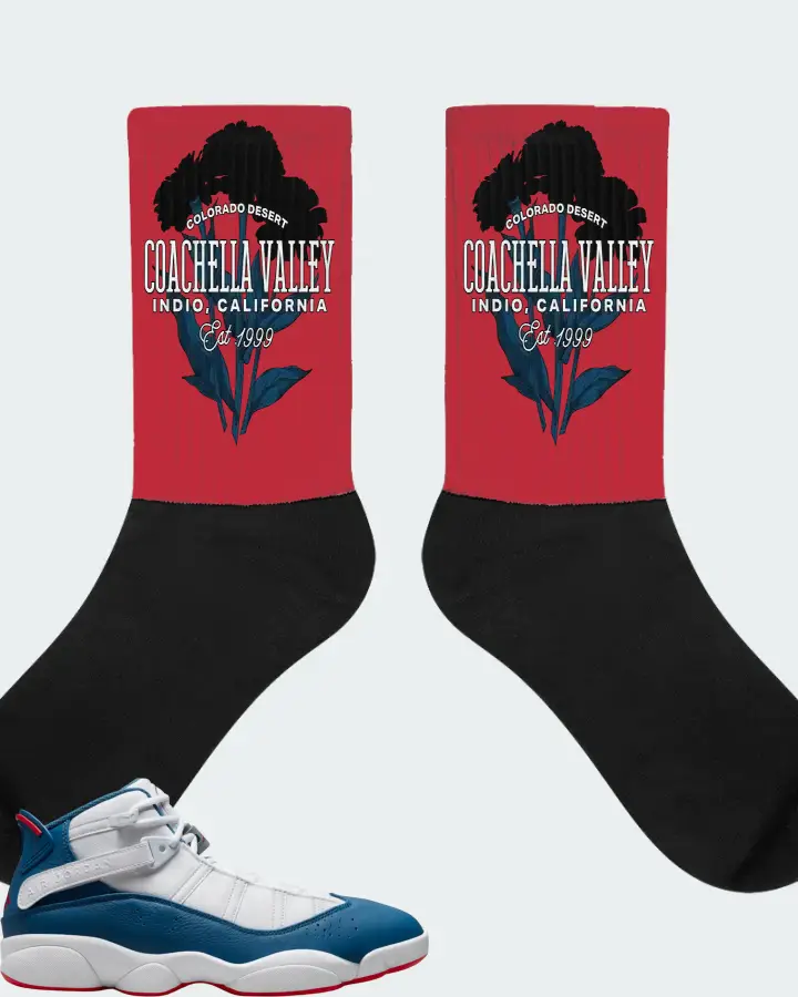 Jordan 6 Rings Sneaker Matching Red Socks (Coachella Valley) - View 1