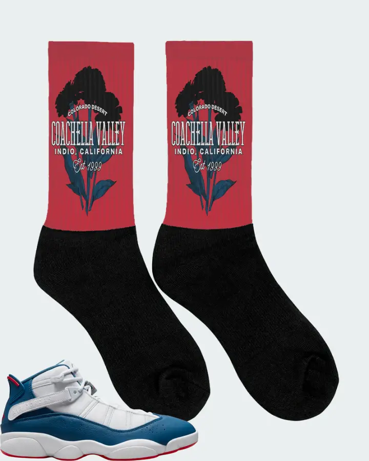 Jordan 6 Rings Sneaker Matching Red Socks (Coachella Valley) - View 2