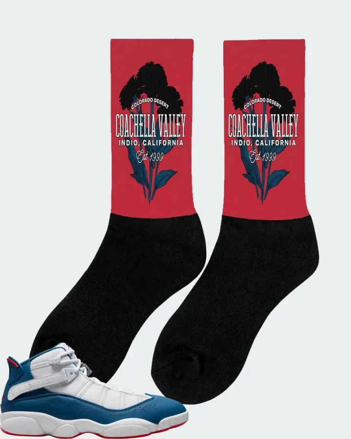 Jordan 6 Rings Sneaker Matching Red Socks (Coachella Valley) - View 3