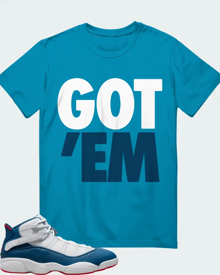 Jordan 6 Rings Sneaker Matching Aqua T-Shirt - Got Em
