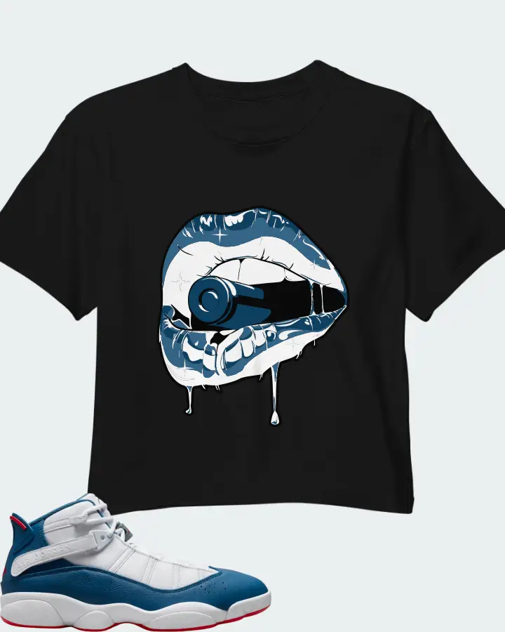 Jordan 6 Rings Sneaker Matching Black Crop Top - Kiss of Death