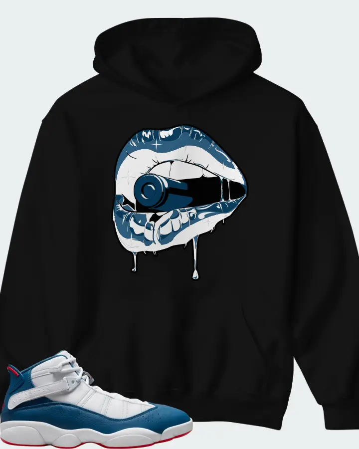 Jordan 6 Rings Sneaker Matching Black Hoodie - Kiss of Death