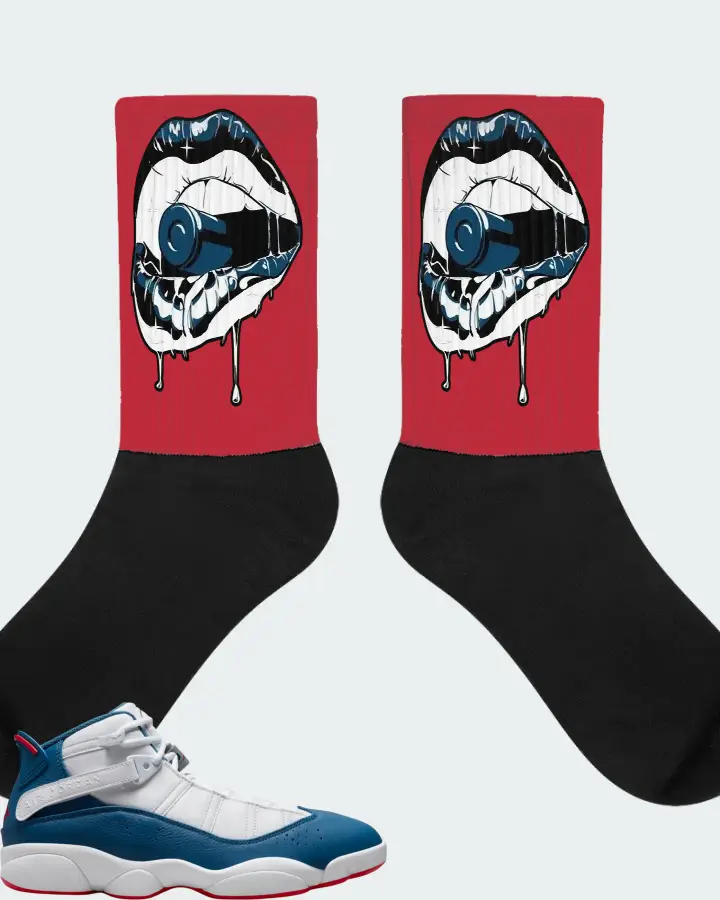 Jordan 6 Rings Sneaker Matching Red Socks - Kiss of Death