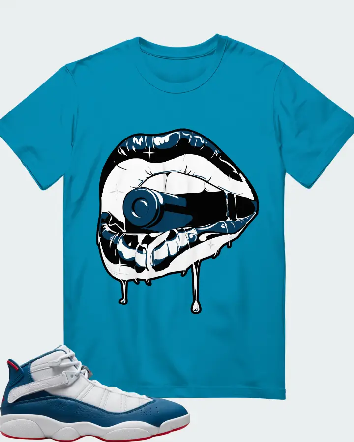 Jordan 6 Rings Sneaker Matching Aqua T-Shirt - Kiss of Death