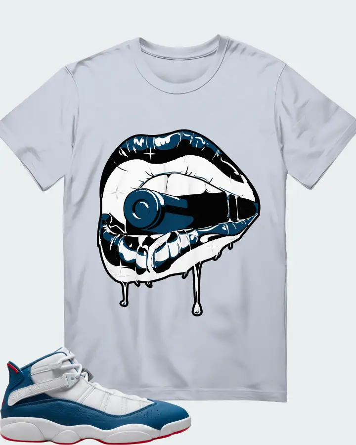 Jordan 6 Rings Sneaker Matching Light Blue T-Shirt - Kiss of Death