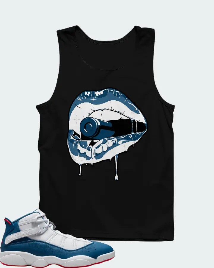 Jordan 6 Rings Sneaker Matching Black Tank Top - Kiss of Death