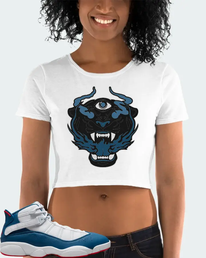 Jordan 6 Rings Sneaker Matching White Crop Top (The Beast) - View 2