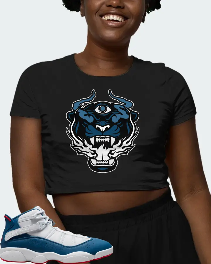 Jordan 6 Rings Sneaker Matching Black Crop Top (The Beast) - View 3