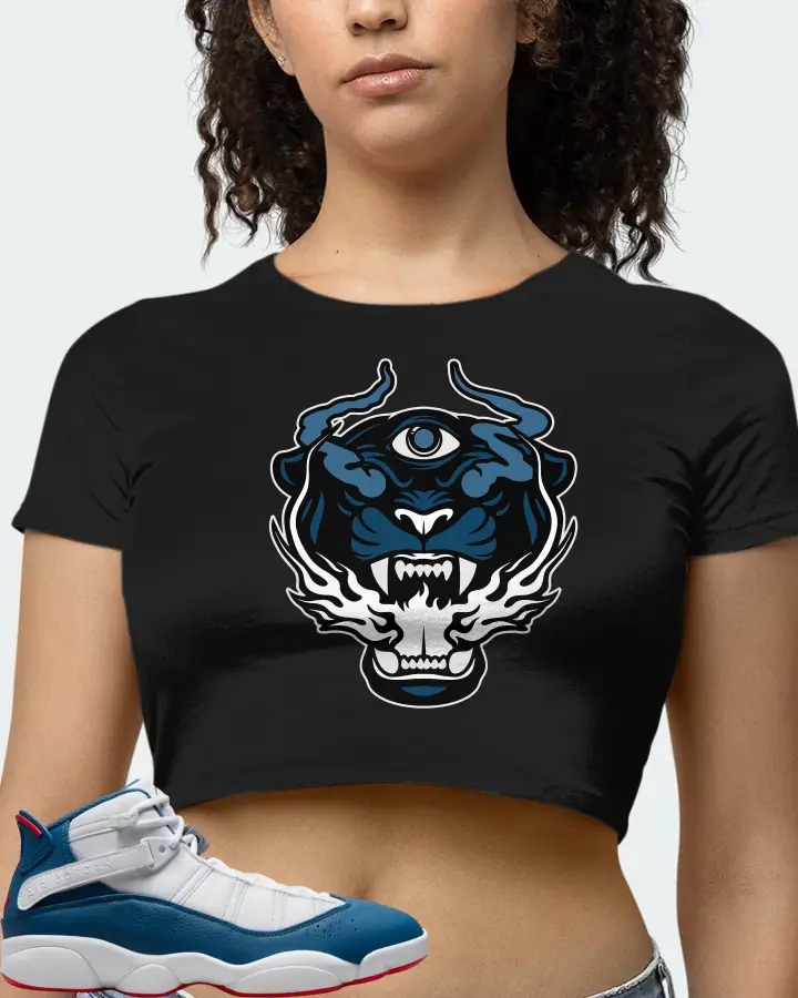 Jordan 6 Rings Sneaker Matching Black Crop Top (The Beast) - View 4