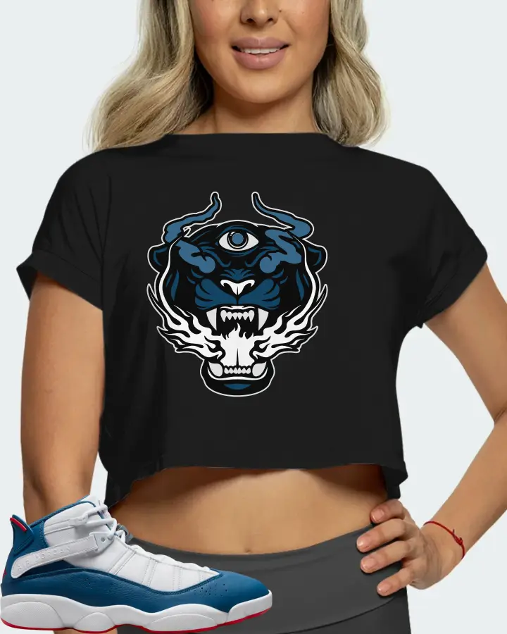 Jordan 6 Rings Sneaker Matching Black Crop Top (The Beast) - View 5