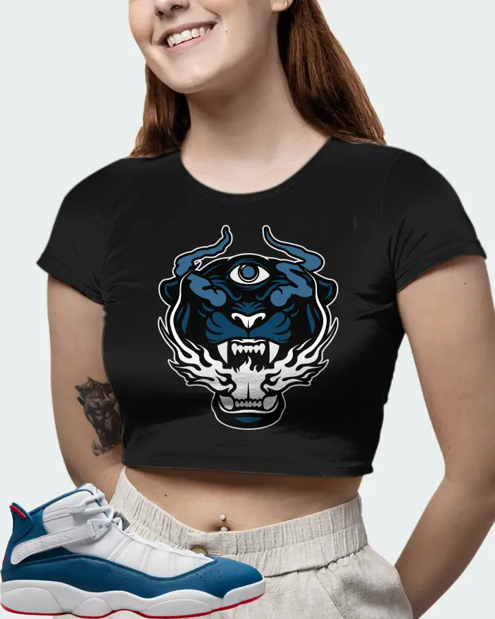 Jordan 6 Rings Sneaker Matching Black Crop Top (The Beast) - View 6