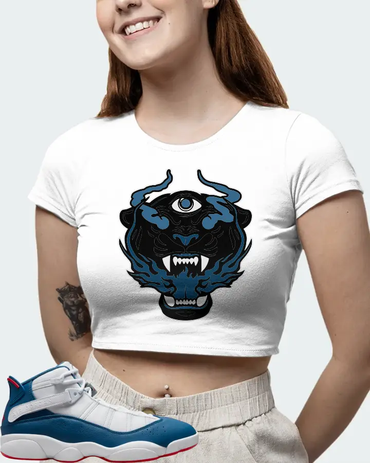 Jordan 6 Rings Sneaker Matching White Crop Top (The Beast) - View 6