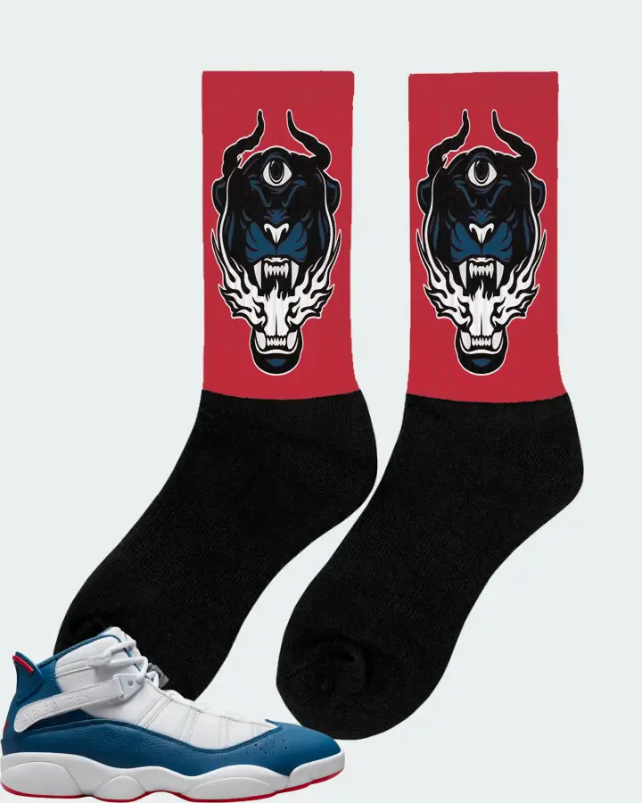 Jordan 6 Rings Sneaker Matching Red Socks (The Beast) - View 3