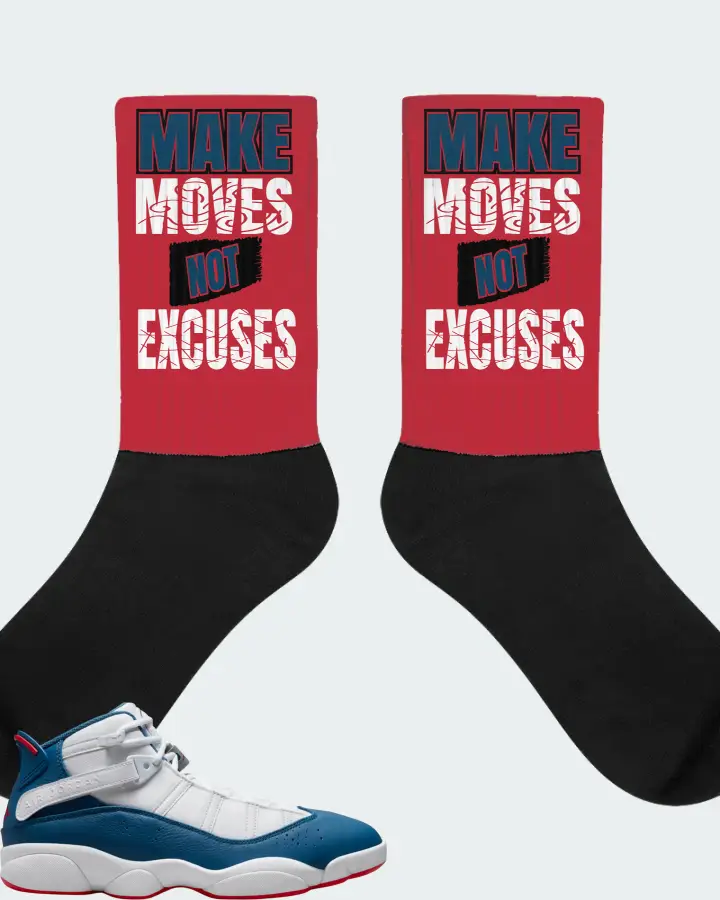 Jordan 6 Rings Sneaker Matching Red Socks - Make Moves Not Excuses