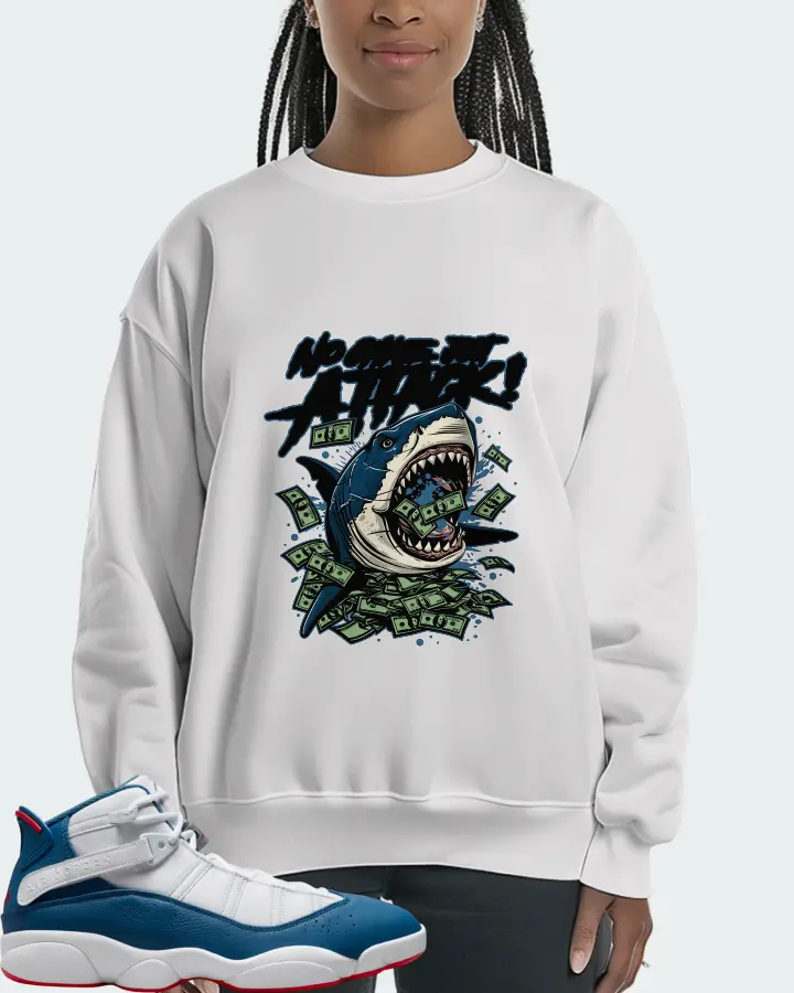 Jordan 6 Rings Sneaker Matching White Sweatshirt (No Chase, Just Attack) - View 3