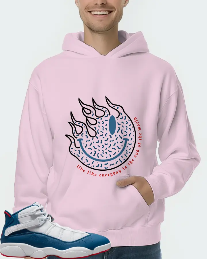 Jordan 6 Rings Sneaker Matching Pink Hoodie (Keep Smiling) - View 4