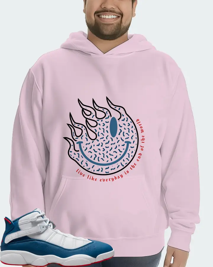 Jordan 6 Rings Sneaker Matching Pink Hoodie (Keep Smiling) - View 6