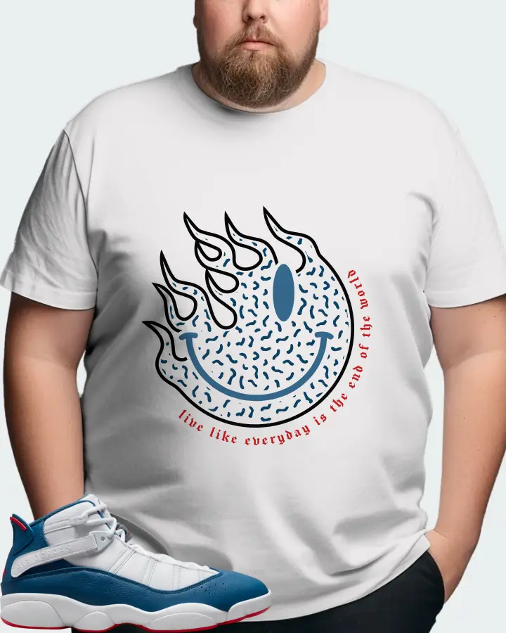 Jordan 6 Rings Sneaker Matching White T-Shirt (Keep Smiling) - View 8