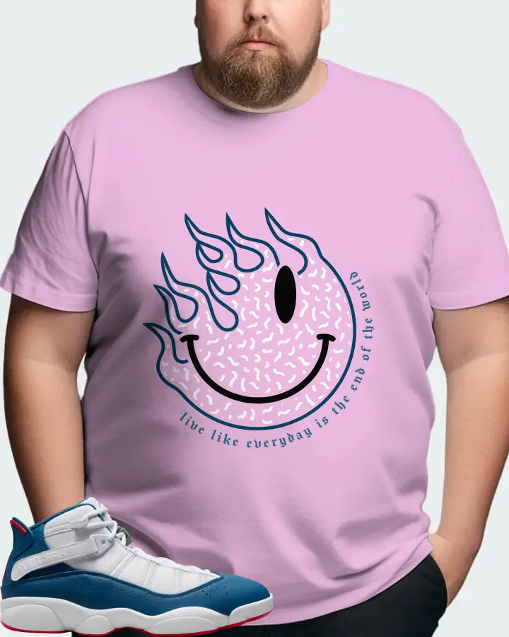 Jordan 6 Rings Sneaker Matching Lilac T-Shirt (Keep Smiling) - View 8