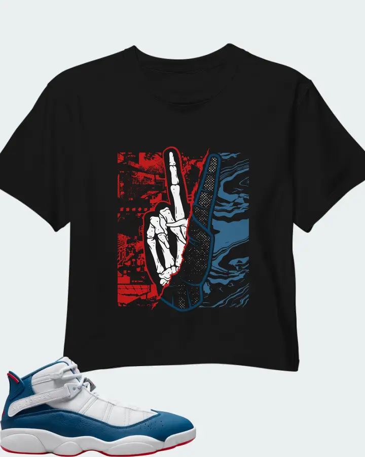 Jordan 6 Rings Sneaker Matching Black Crop Top - Peace of mind