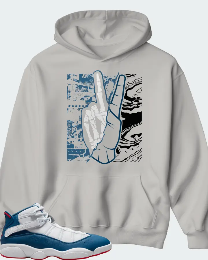 Jordan 6 Rings Sneaker Matching Grey Hoodie - Peace of mind