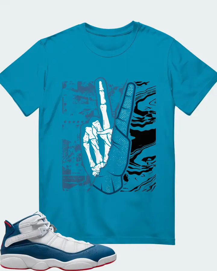 Jordan 6 Rings Sneaker Matching Aqua T-Shirt - Peace of mind