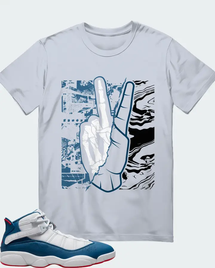 Jordan 6 Rings Sneaker Matching Light Blue T-Shirt - Peace of mind