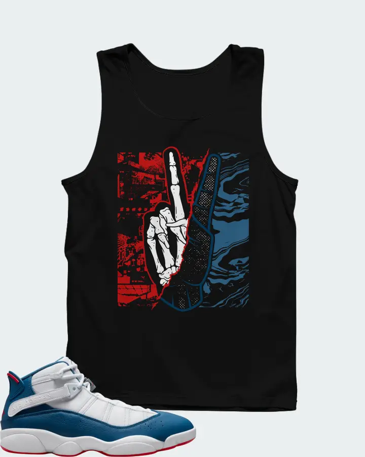 Jordan 6 Rings Sneaker Matching Black Tank Top - Peace of mind