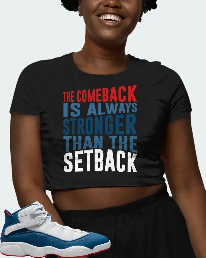 Jordan 6 Rings Sneaker Matching Black Crop Top (The Comeback) - View 3