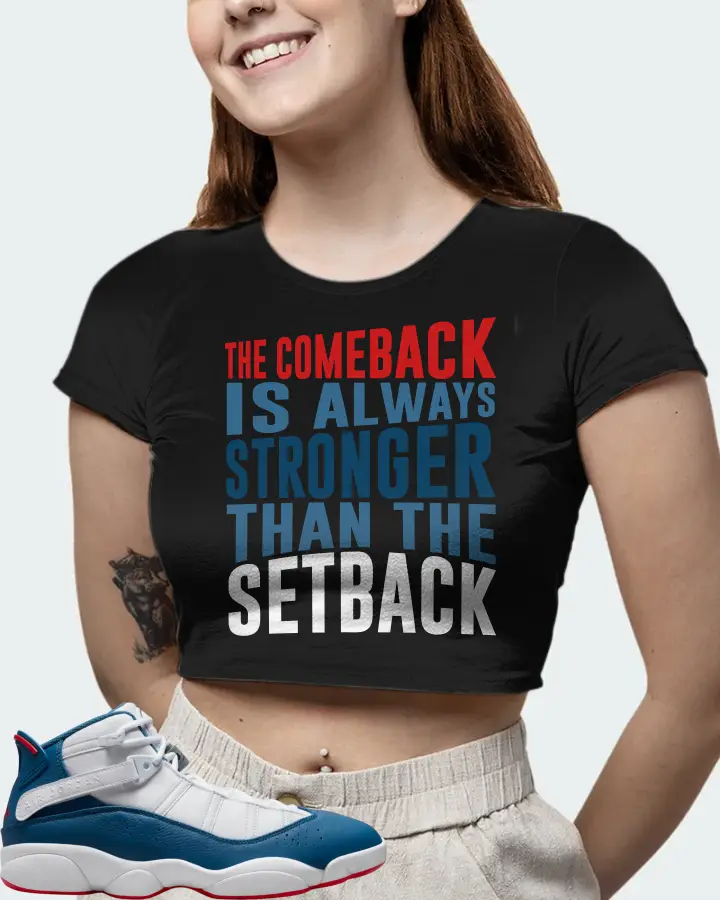 Jordan 6 Rings Sneaker Matching Black Crop Top (The Comeback) - View 6