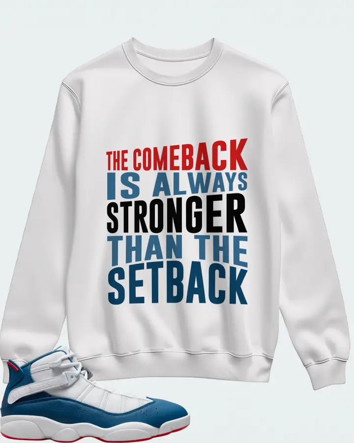 Jordan 6 Rings Sneaker Matching White Sweatshirt (The Comeback) - View 1