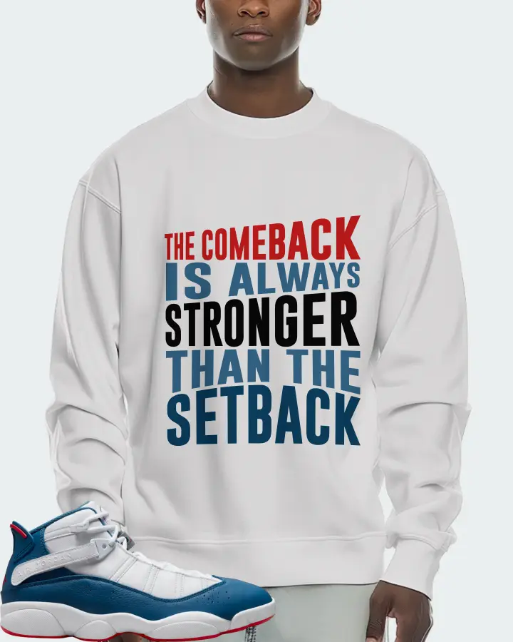 Jordan 6 Rings Sneaker Matching White Sweatshirt (The Comeback) - View 2