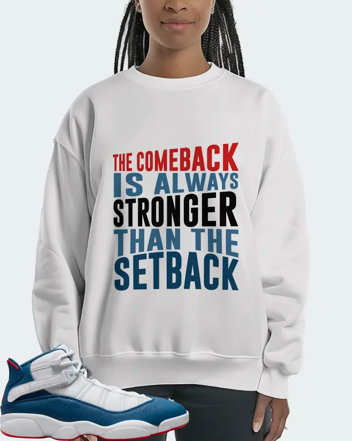 Jordan 6 Rings Sneaker Matching White Sweatshirt (The Comeback) - View 3