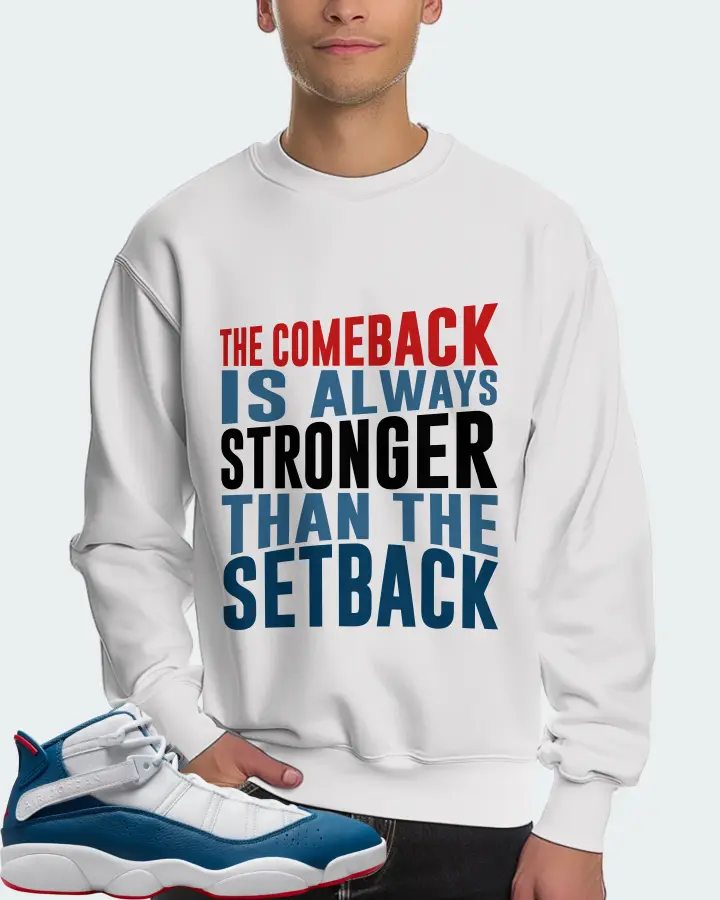 Jordan 6 Rings Sneaker Matching White Sweatshirt (The Comeback) - View 4
