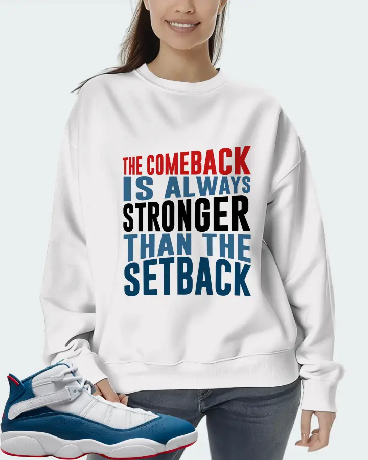 Jordan 6 Rings Sneaker Matching White Sweatshirt (The Comeback) - View 5