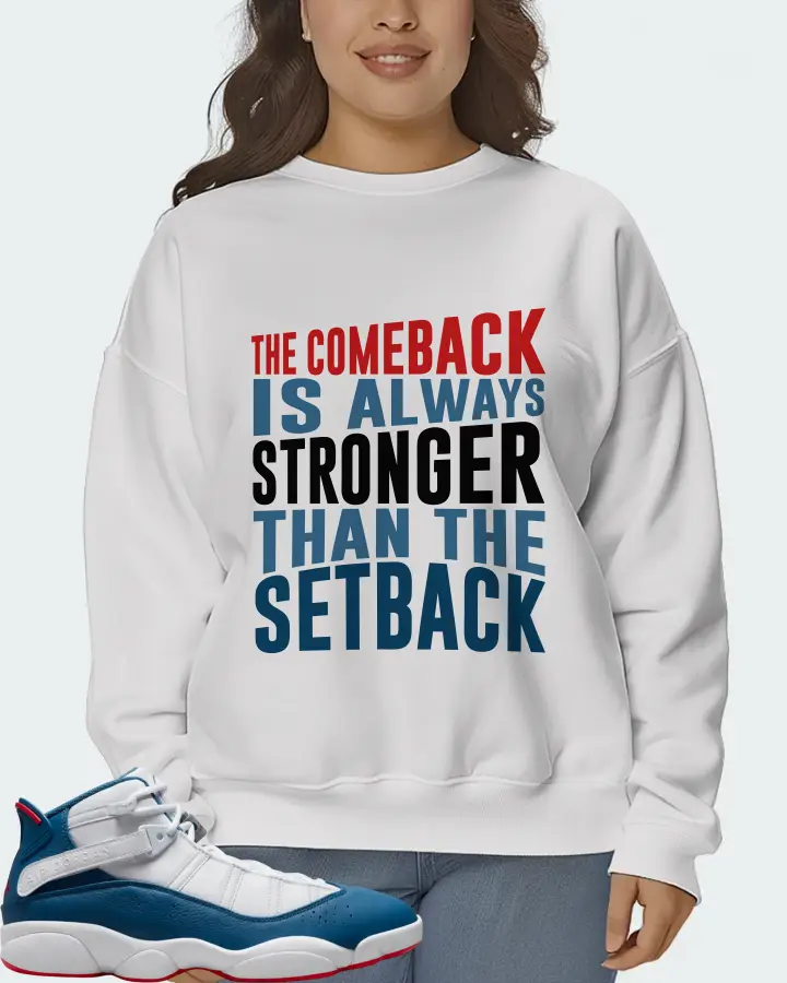 Jordan 6 Rings Sneaker Matching White Sweatshirt (The Comeback) - View 7