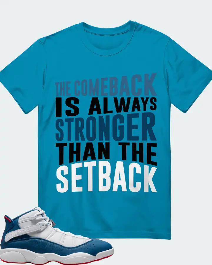 Jordan 6 Rings Sneaker Matching Aqua T-Shirt - The Comeback