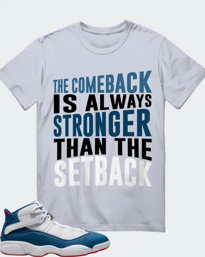 Jordan 6 Rings Sneaker Matching Light Blue T-Shirt - The Comeback