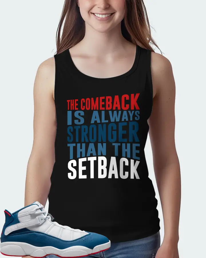 Jordan 6 Rings Sneaker Matching Black Tank Top (The Comeback) - View 5