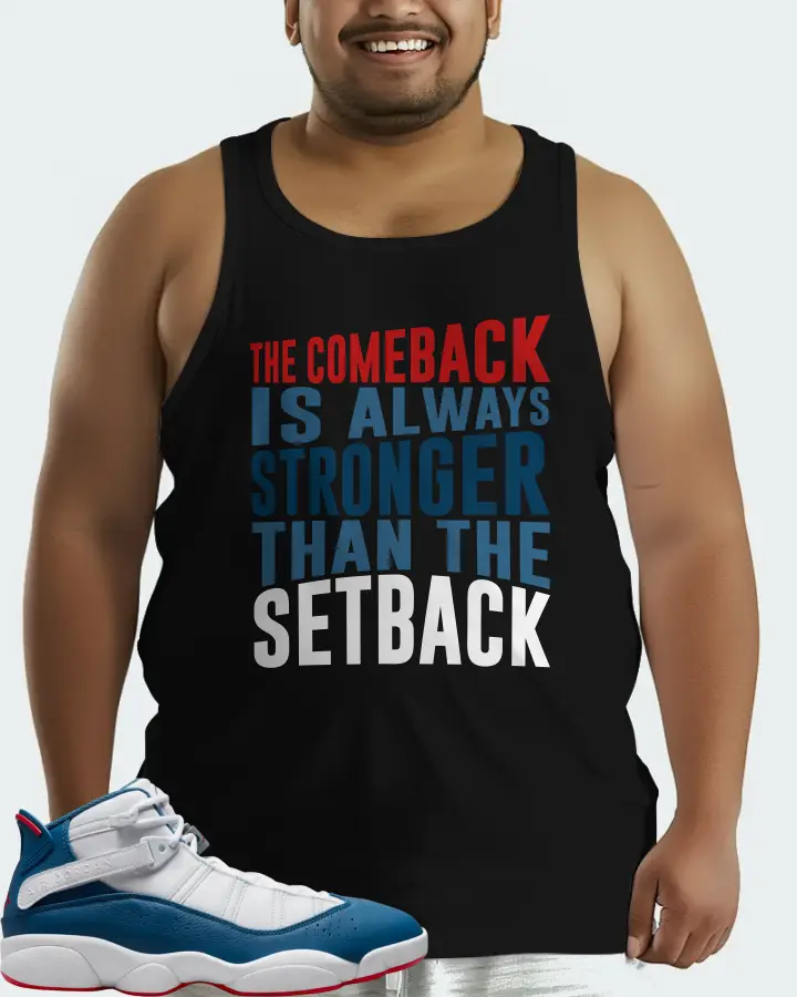 Jordan 6 Rings Sneaker Matching Black Tank Top (The Comeback) - View 6
