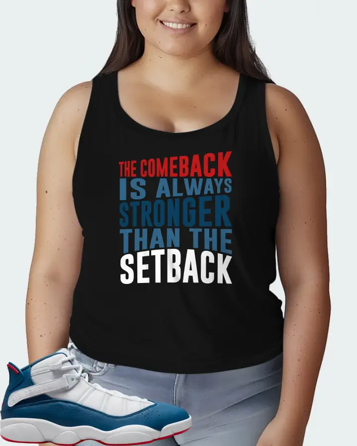 Jordan 6 Rings Sneaker Matching Black Tank Top (The Comeback) - View 7