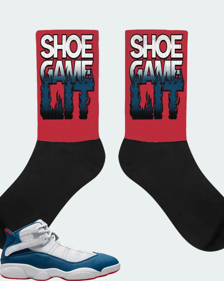 Jordan 6 Rings Sneaker Matching Red Socks - Shoe Game Lit Refreshed