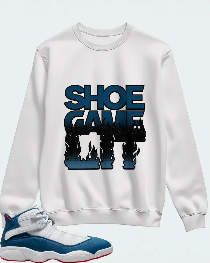 Jordan 6 Rings Sneaker Matching White Sweatshirt - Shoe Game Lit Refreshed