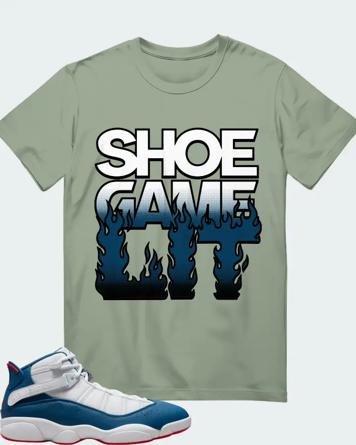 Jordan 6 Rings Sneaker Matching Sage T-Shirt - Shoe Game Lit Refreshed